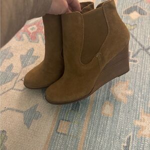 Lucky Brand Tan Wedge Ankle Boots